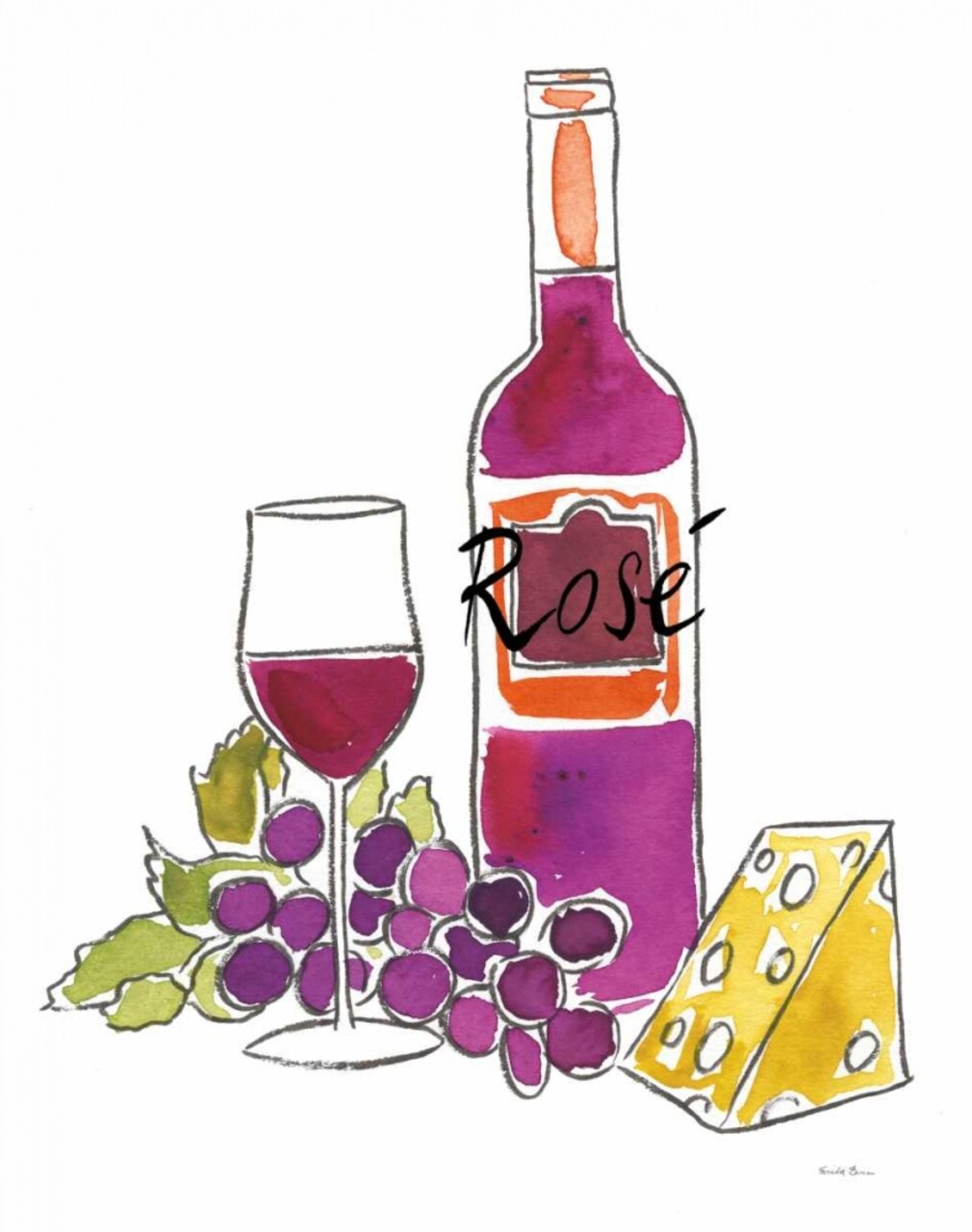 Wine Time III Rose Poster Print by Farida Zaman - Item # VARPDX34410